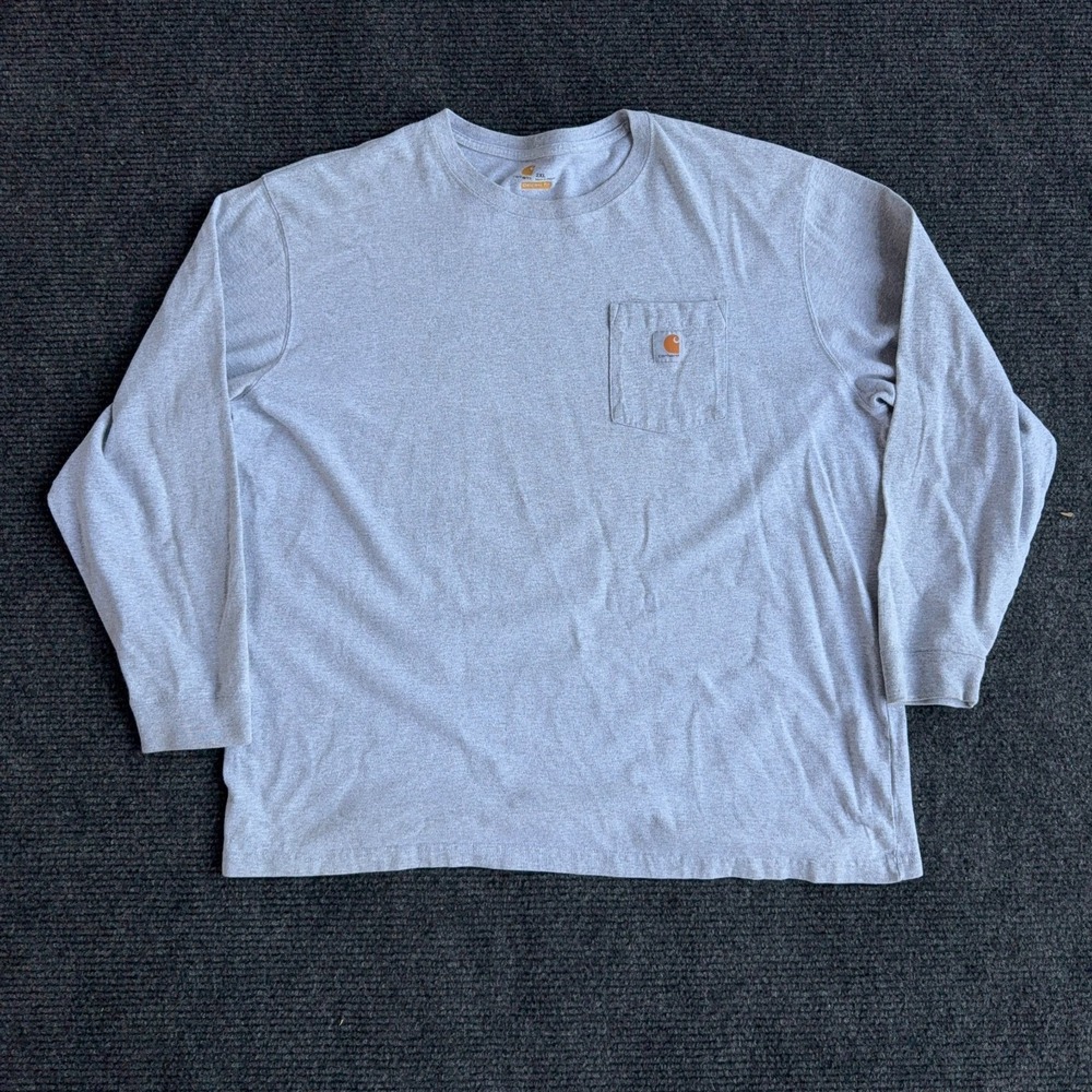 Carhartt Original Fit Long Sleeve Pocket T-Shirt Men's 2XL Gray K126 HGY